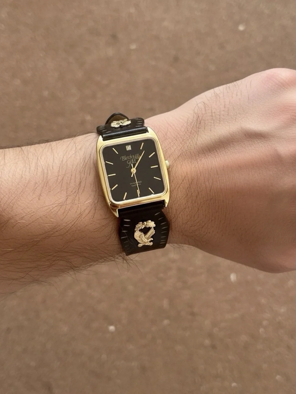 Men's Black Hills Gold Diamond Watch Featuring 10k Gold Eagles/Leaves NEW